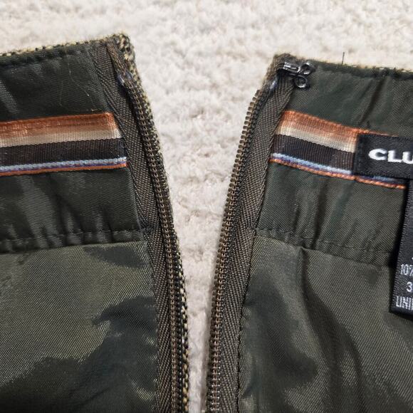 Club Monaco Brown Tweed Pencil Skirt Wool Silk Blend Sz 8 Dark Academia - Picture 12 of 12